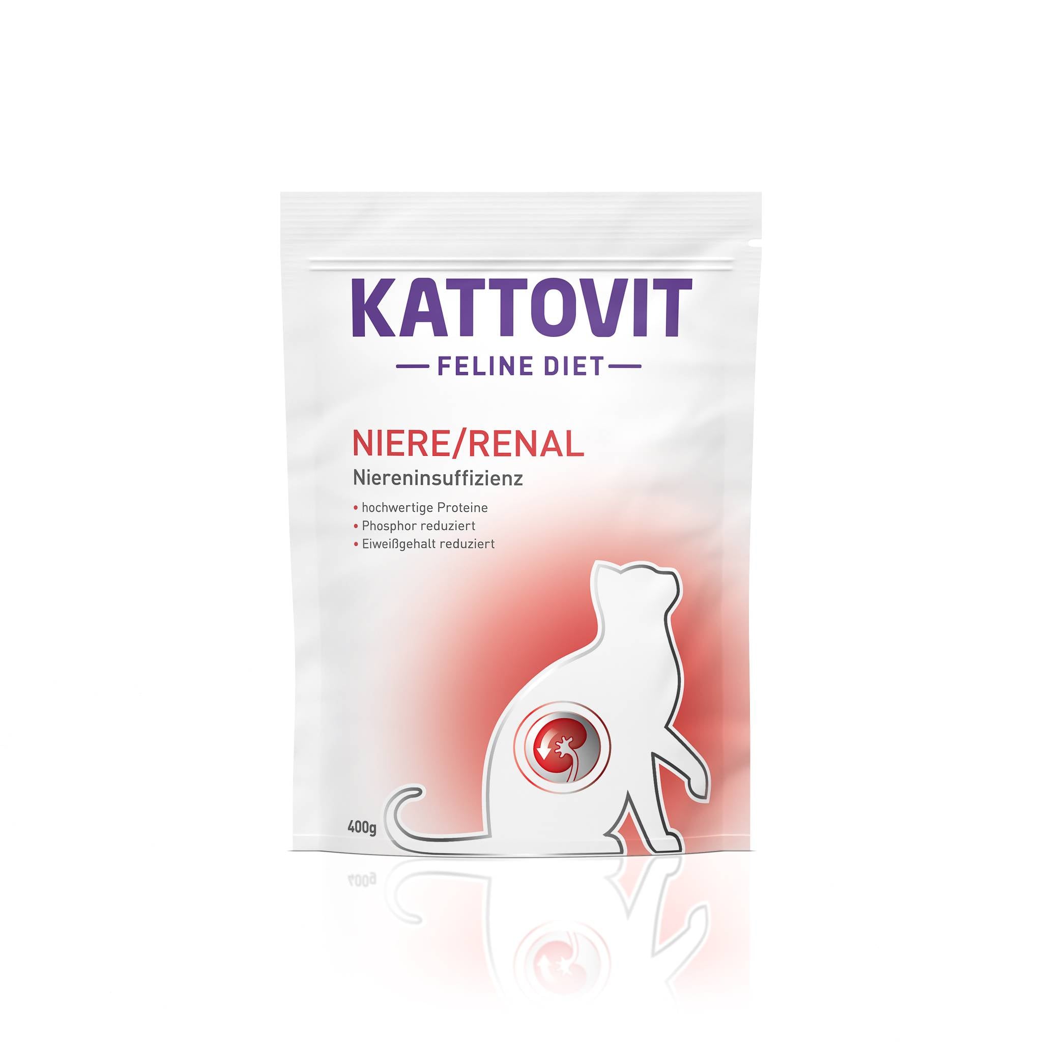 KATTOVIT Feline Diet Niere/Renal Trockenfutter, 400 g für Nierenprobleme.
