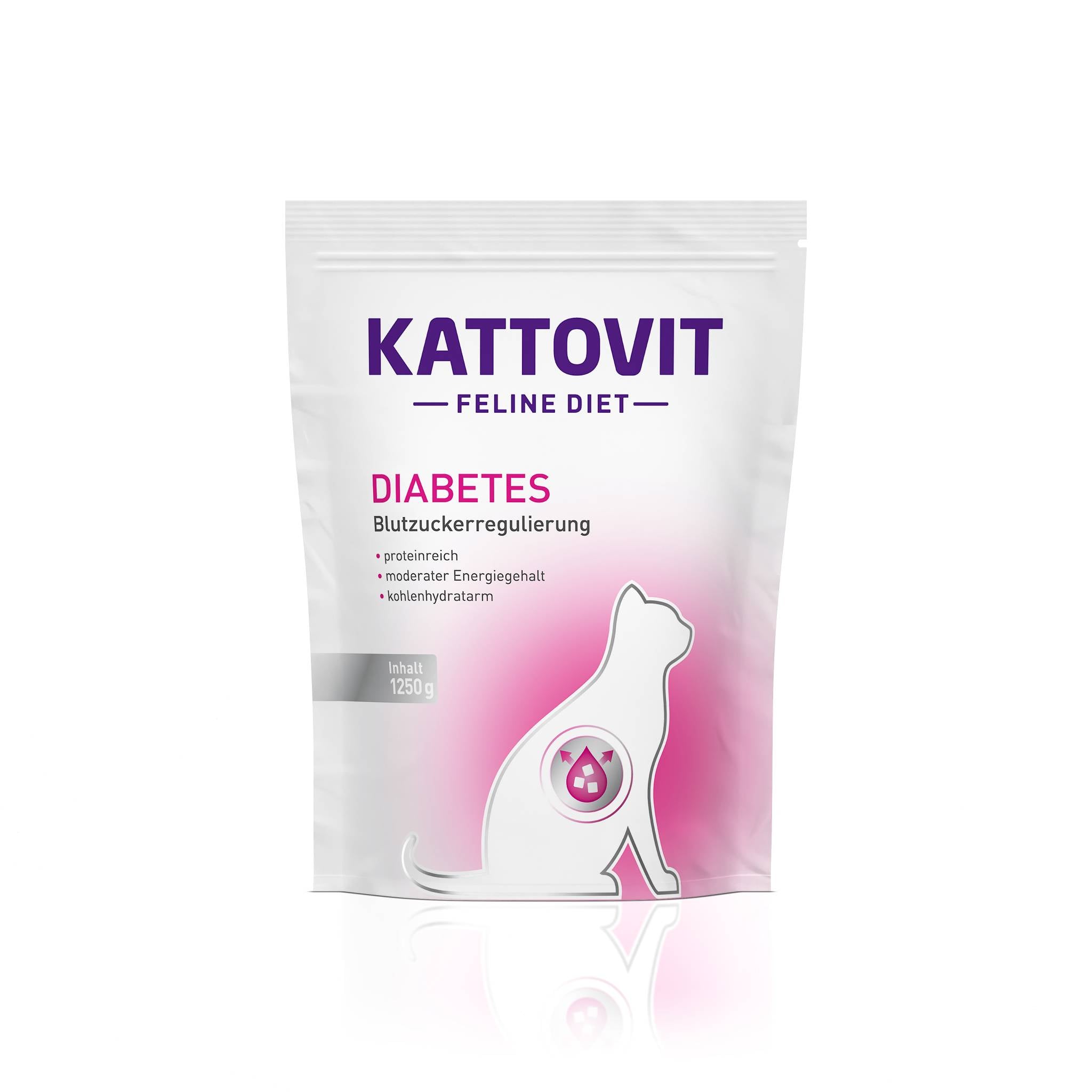 KATTOVIT Feline Diet Diabetes Trockenfutter, 1250 g für Katzen mit Diabetes.