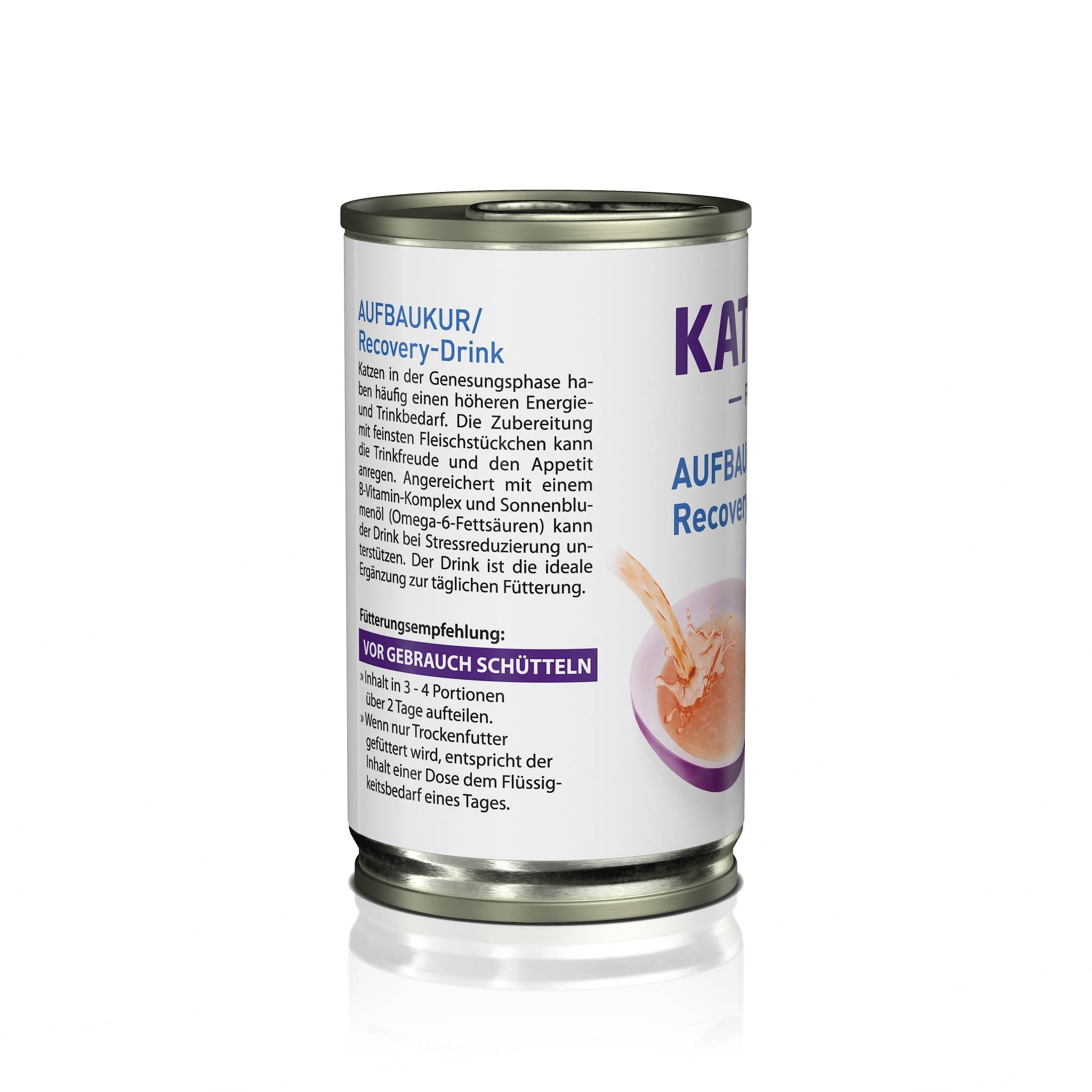 Rückseite einer KATTOVIT-Dose Aufbaukur-Drink mit detaillierten Produktinformationen.