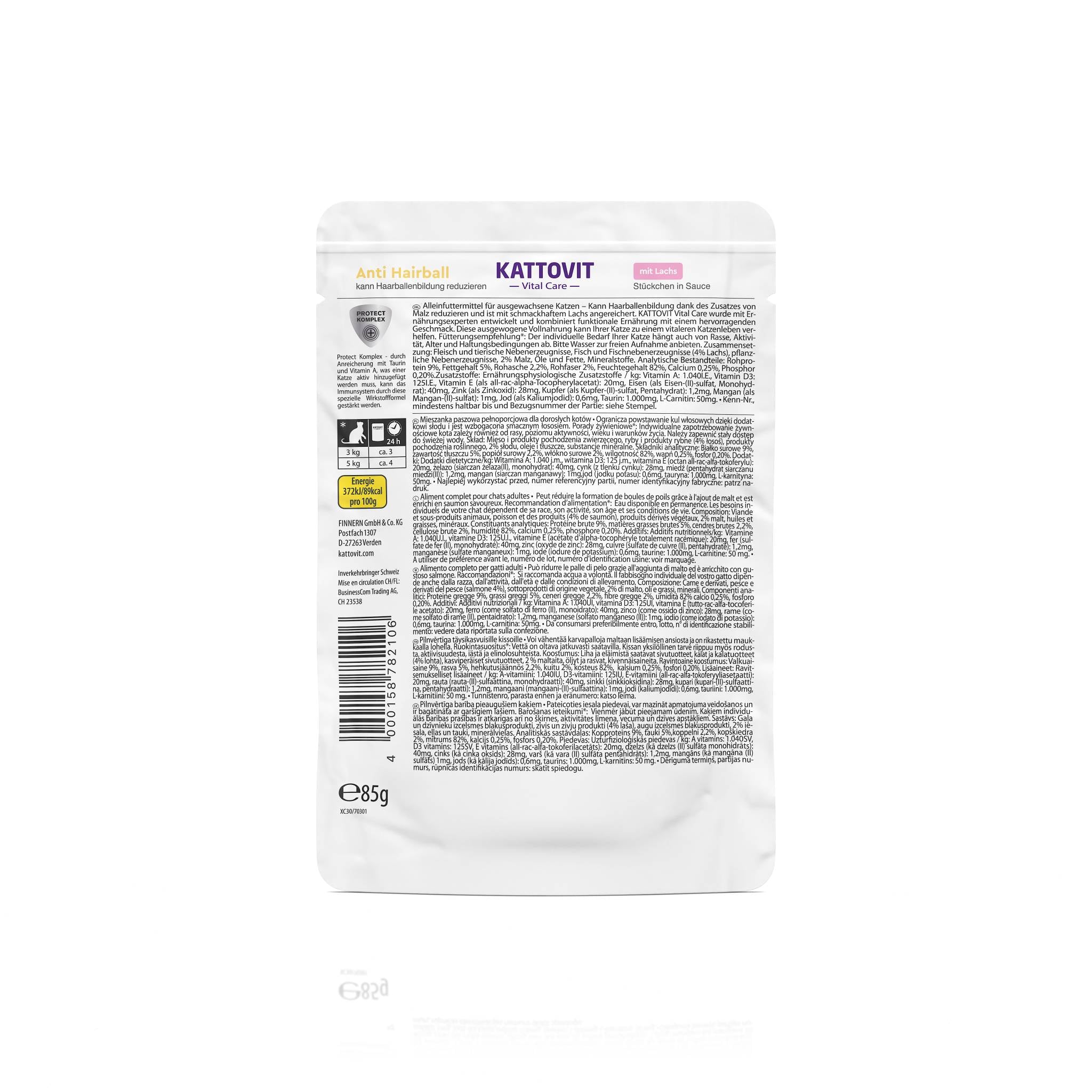 Wet food | Anti Hairball | Fresh pouch | 24 x 85g